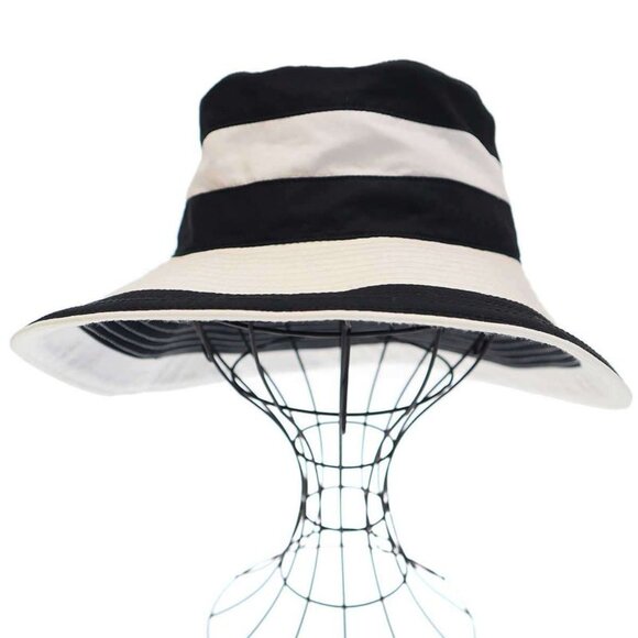 Hermes Cotton Linen Hat Black and White 57 main image 4